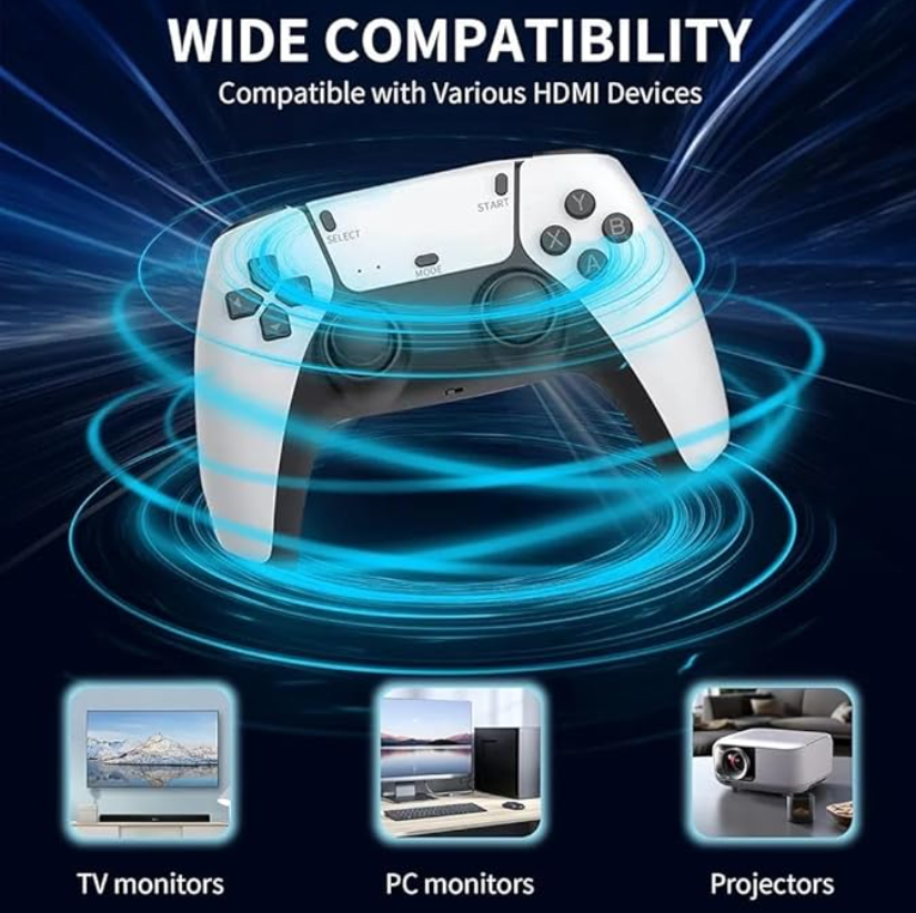 Omnelo™ Game Stick - 30,000+ LICENSED GAMES + 2 FREE WIRELESS CONTROLLERS