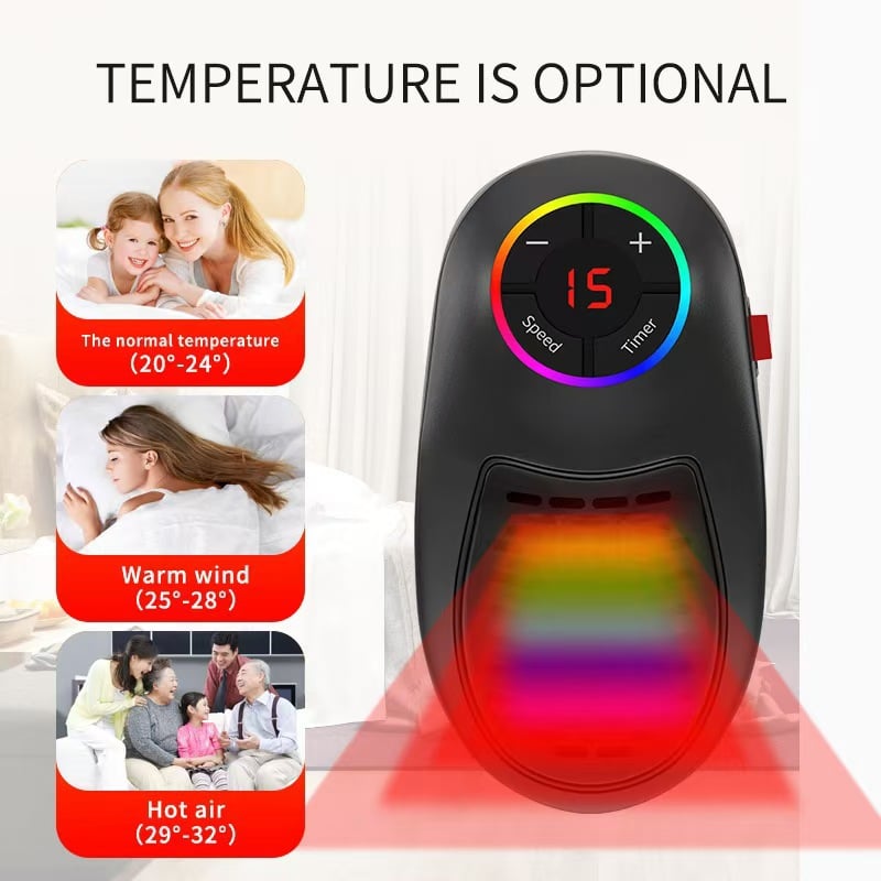 Portable Ceramic Heater with Adjustable Temperature & Remote Control